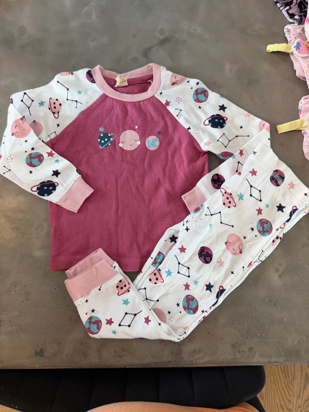 Baby Girls Pink Space Planet Pajama Set
